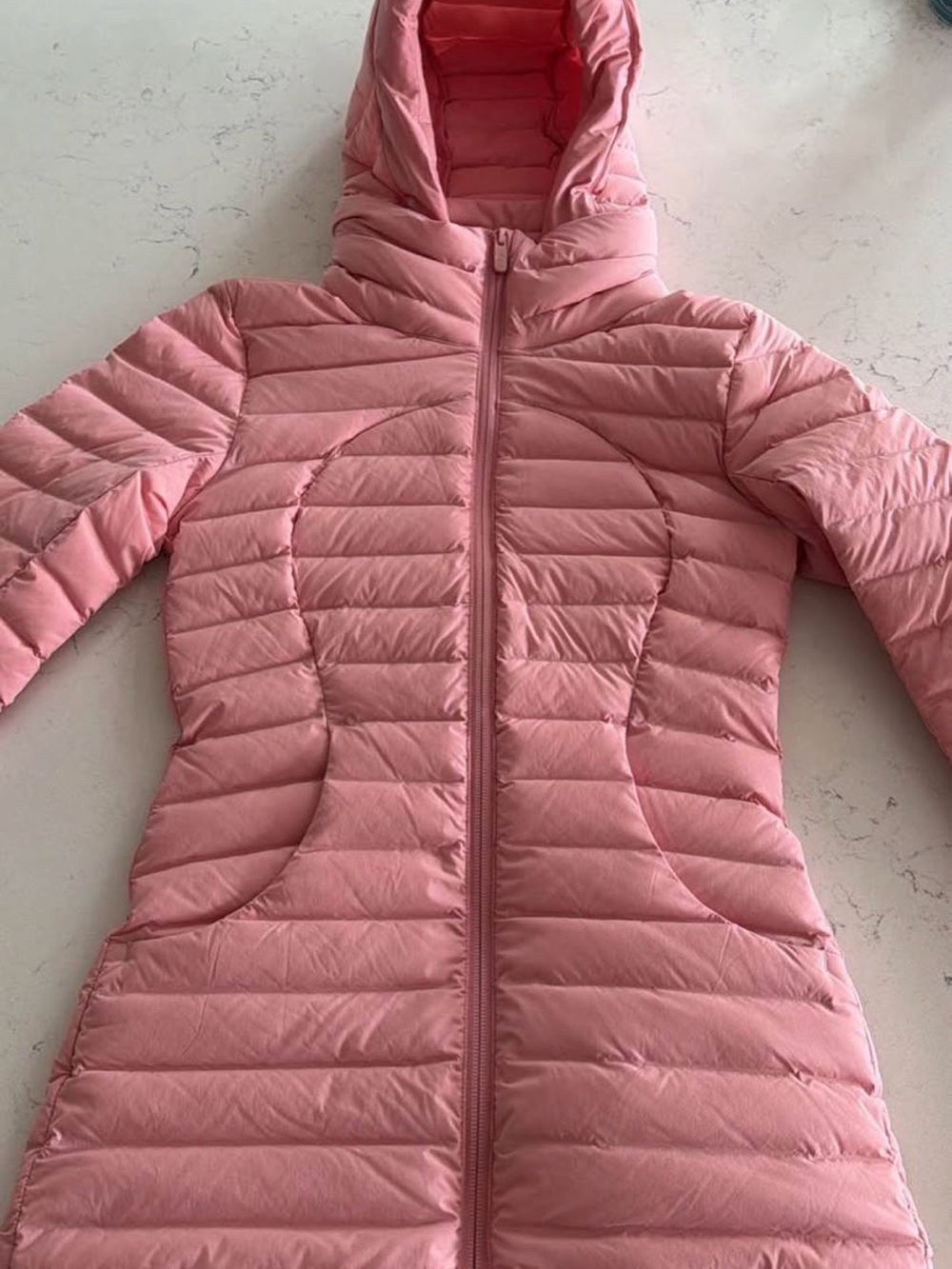 lululemon athletica Soft Pink Quilted Hooded Puffer Coat